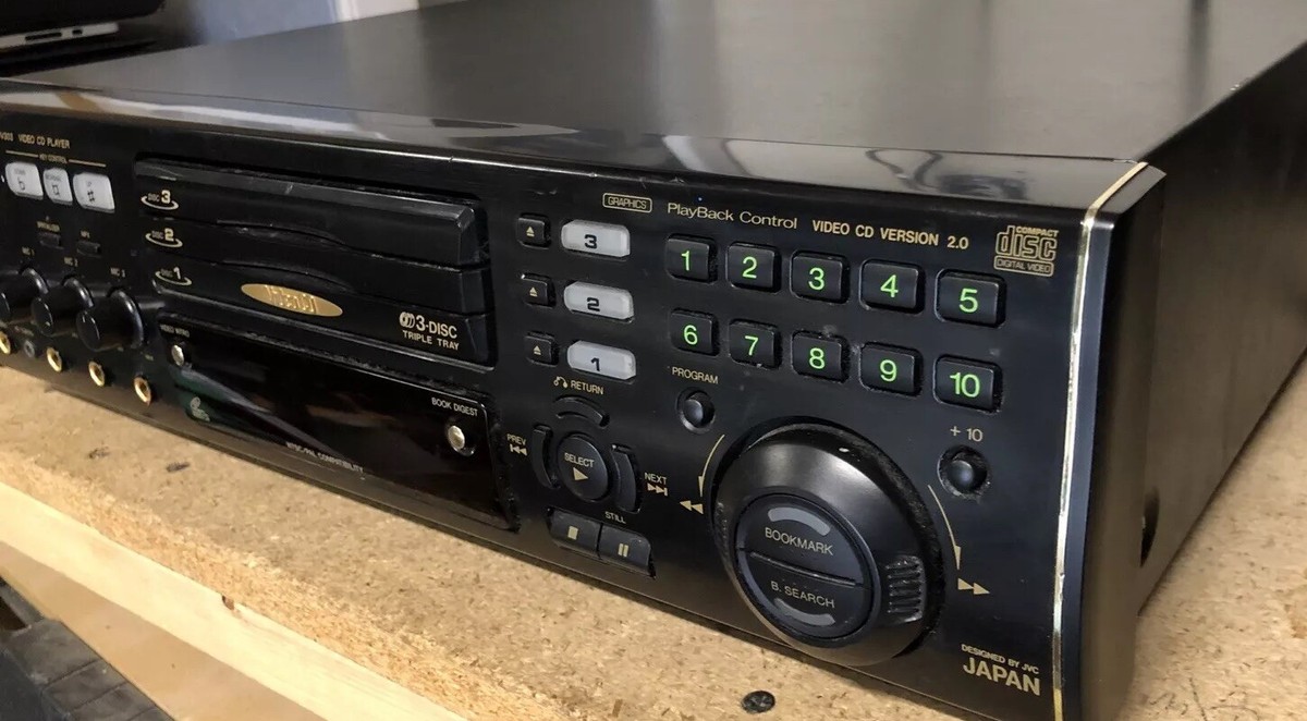 JVC XL-MV303 3 Disc Karaoke Video VCD CD Player Changer Working