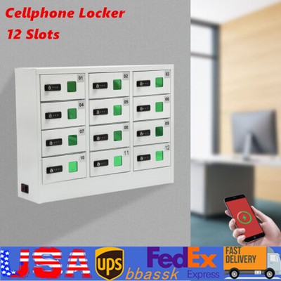 12 Slots Cellphone Locker Case Cellphone Charging Station W/ Combination Lock