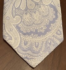 Paul Fredrick Blue Hand Made 100% Italian Silk Men’s Neck Tie Made In USA