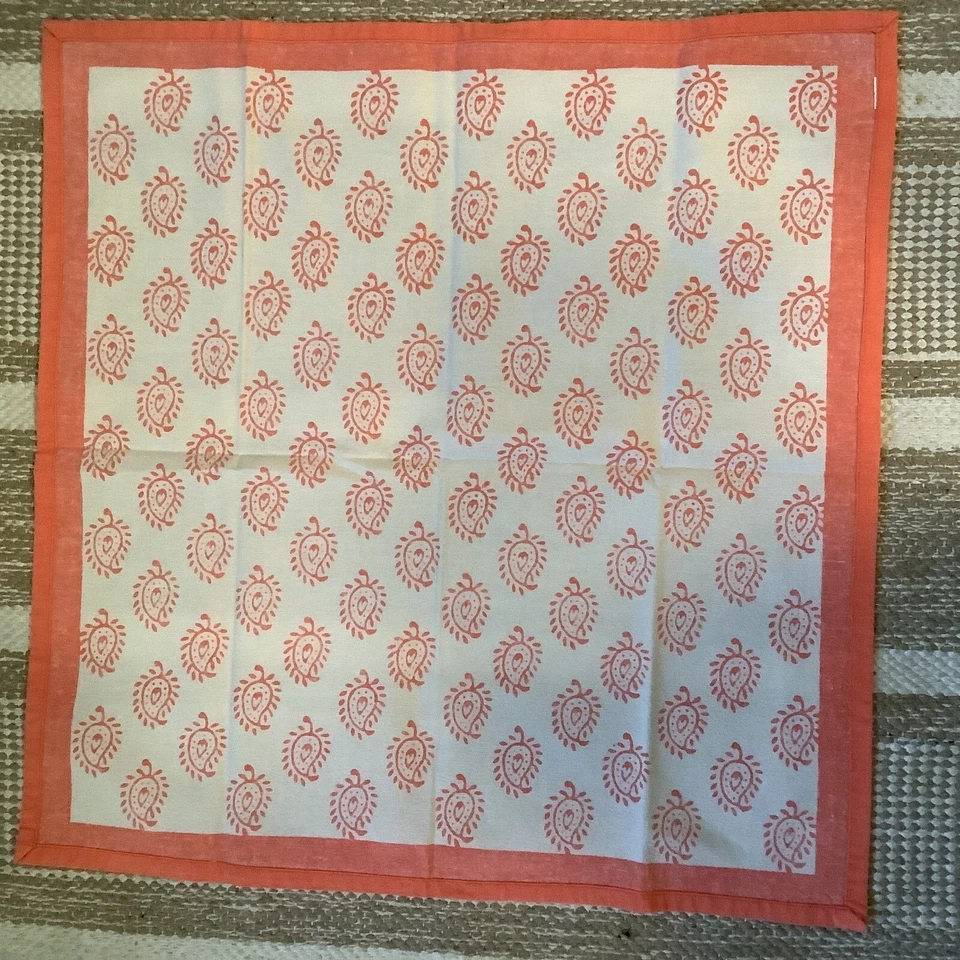 4 servilletas de algodón artístico Amalfi Villa costa 2 naranja 2 verde 20"x20" mercado mundial? Foto 3 de 4