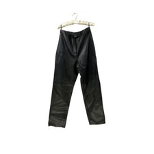 Vintage Jacqueline Ferrar Black Leather High Rise Pants Straight Leg S/M