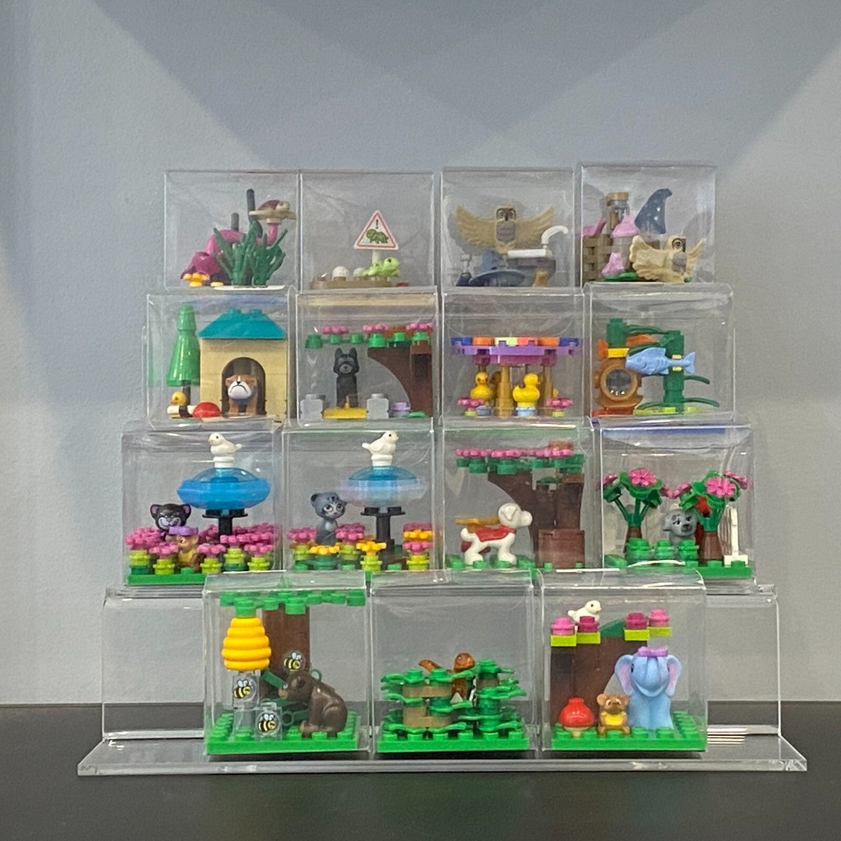 Lego Cube Display Mini Scenes Animals