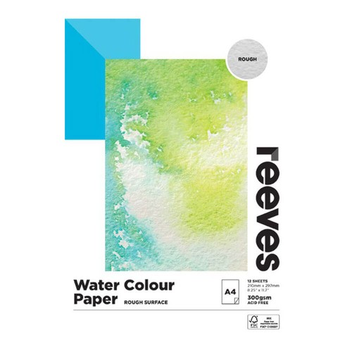 Reeves Watercolour Rough Paper 300gsm 12 Sheets Cold Pressed Rough Acid Free - Picture 6 of 6