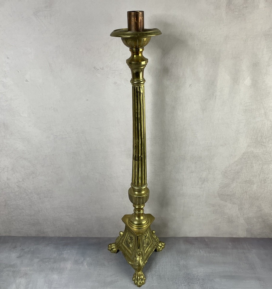 Trio de bougeoirs en laiton - Brocante Le local à trouvailles