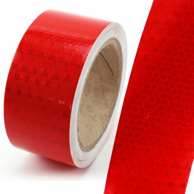Reflexfolie Reflektorfolie Reflexband Selbstklebend Warntafel Rot 20Mx5CM LKW