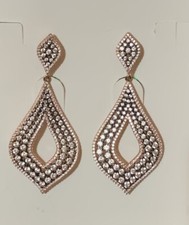 Rose Gold Sterling CZ Drops Earrings 925