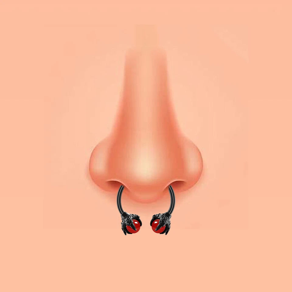 Calibre 1-16 Rojo Púrpura o Negro Herradura Tabique Nariz Oreja Labio Hélice Tragus C315 Foto 4 de 4