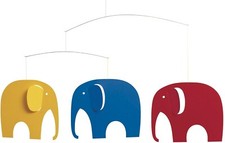 Flensted Colorful Elephant Party Modern Hanging Mobile Nursery Art Decor Denmark
