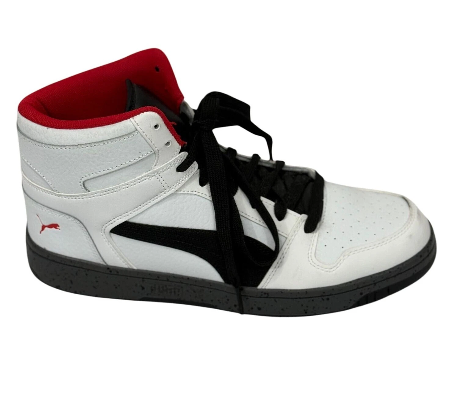 Sneakers Puma Uomo Rebound Layup Elevate Bianco Nero Rosso Pelle Sportive Taglia 10