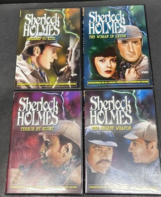 SHERLOCK HOLMES ADVENTURES  DVD COLLECTION OF 4 BASIL RATHBONE RONALD HOWARD VG