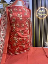 New unstitched chiken kari embroidered cotton suits