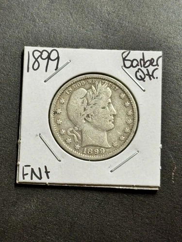 1899 P Barber Silver Quarter FN Fine U.S. 25c Type Coin (Raw18764)