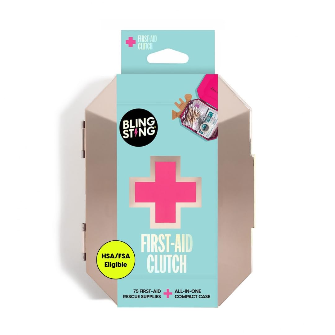 First Aid Kit - 75 Essential First-Aid Supplies, Bandages, Wipes, Gold Travel...