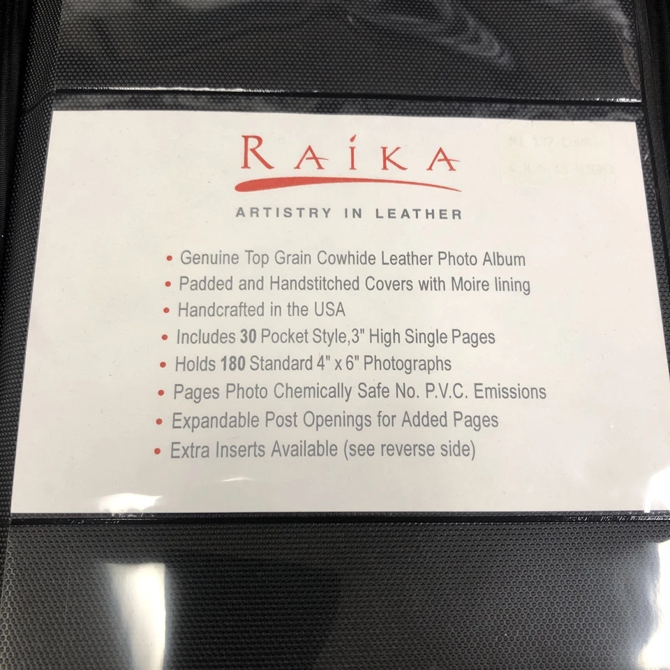 Álbum de fotos de couro genuíno em relevo Raika 180 fotos 4”x6” novo - Imagem 3 de 4
