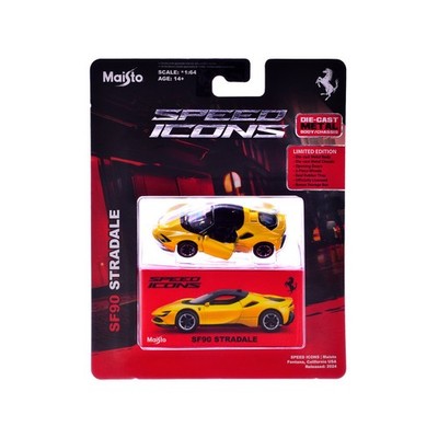 置物 Ferrari SF90 STRADALE CAST MODEL 2025 Ferrari SF90 Stradale Diecast Model Car 1/64 Yellow Black Top