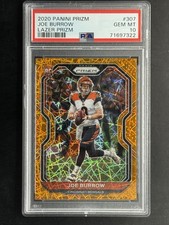Joe Burrow Rookie Card 2020 Panini Prizm Lazer Prizm #307 PSA 10 RC Color Match!