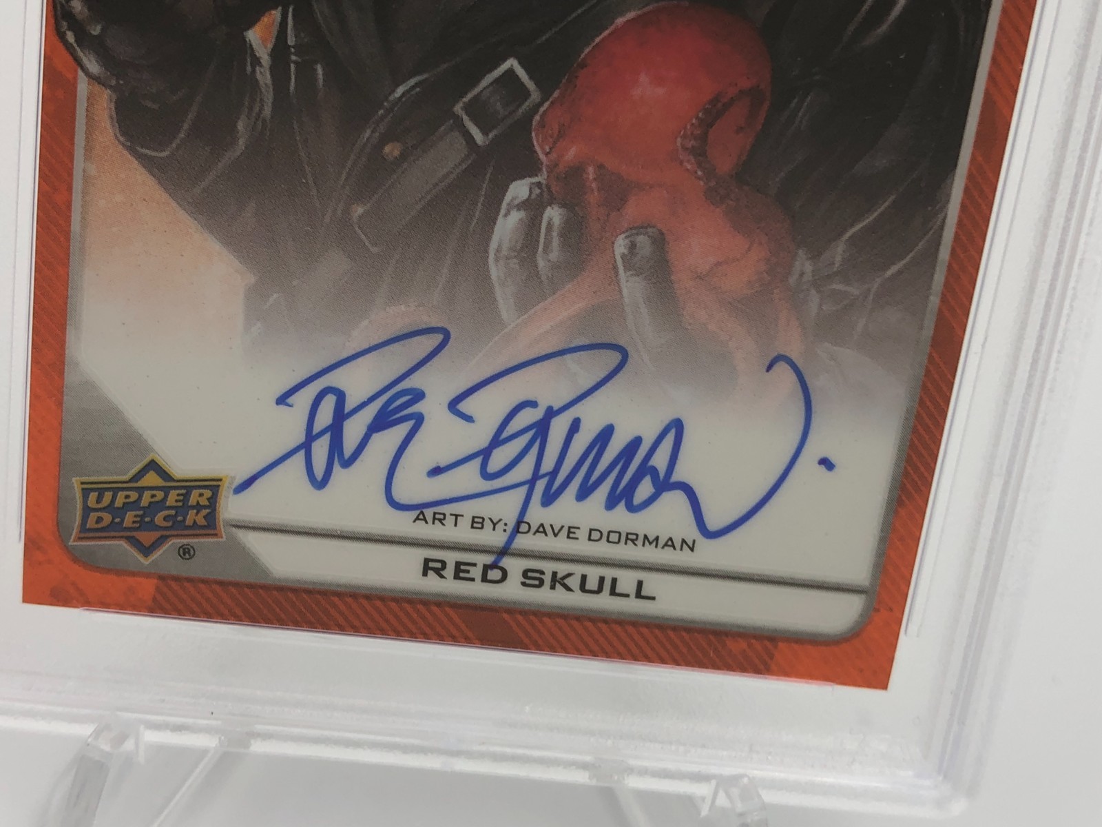 DAVE DORMAN AUTO card 2023 MARVEL PLATINUM RARE/35 RED SKULL Signed grade PSA 9 view 9
