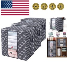 Storage Bags 3 Pack/100L Large Blanket Clothes Organization and Storage Con...