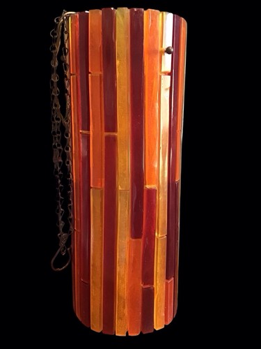 Lampada a sospensione vintage Moe Fiesta rosso giallo arancione lucite MCM anni 60 - Foto 15 di 21