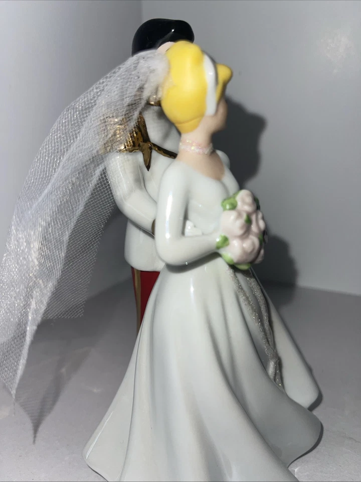 Cinderella Prince Charming Wedding Cake Topper Figurine Groom Bride Disney 5.5” - Image 3 of 4