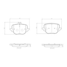 1x ORIGINAL&reg; Brembo Bremsbelagsatz, Scheibenbremse Hinten f&uuml;r Mercedes-Benz