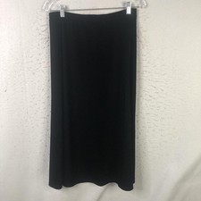 Whimsigoth Skirt Womens M Petite Black Velvet Maxi Elastic Waist Fairy Grunge