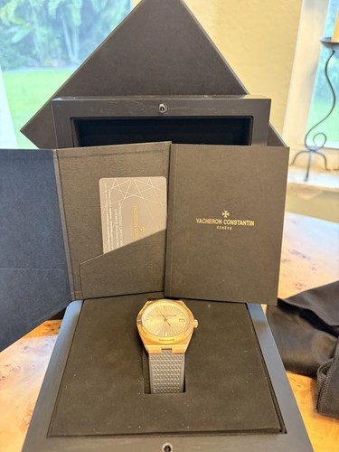 Vacheron Constantin Overseas 41mm Rose Gold Silver Dial Grey Rubber Auto