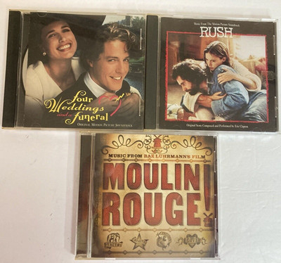 Lot of 3 CDs Soundtracks Four Weddings & a Funeral, Rush, Moulin Rouge