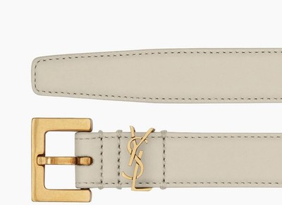 $575 Saint Laurent YSL Cassandre Belt With Square Buckle In
