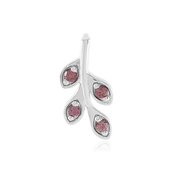 Cavill ZirkonanhäNger 0,41Ct Silber 925 Platin Rosa Blumen Design-image