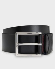 HUGO Giaspo Mens Leather Belt with Logo Keeper - Black 001