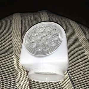 VINTAGE ART DECO WHITE MILK GLASS / CLEAR GLASS LIGHT GLOBE SHADE 