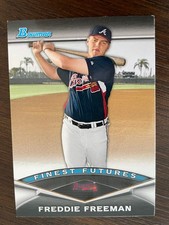 Freddie Freeman 2011 Bowman Finest Futures rookie insert card #FF10. rookie card picture