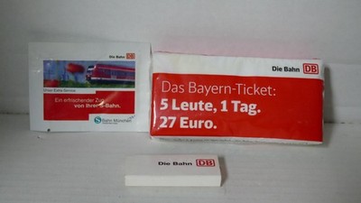 Deutsche Bahn AG (DB AG) - Taschentücher ''Bayernticket'' + Streichholzschachtel