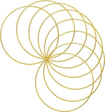 Gold Macrame Dream Catcher Rings - 8pcs Metal Hoops for DIY Crafts