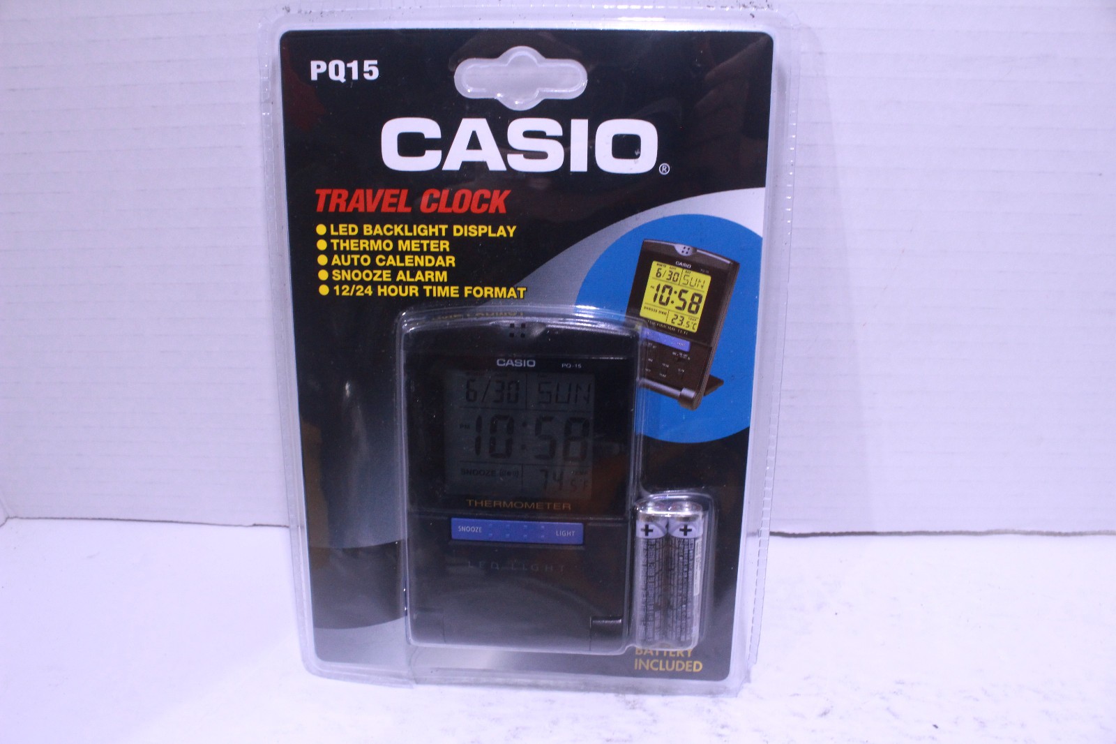 Casio Travel Clock PQ 15 DQ 750 Temperature Auto Calendar LED New photo