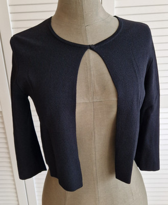 Esprit - Bolero / kurze Stoff Jacke - Gr. XS - Schwarz - elegant edel