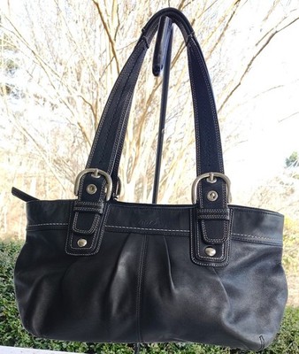 COACH トートバッグ ハンドバッグ プリーテッド ソーホー F13732 Coach LARGE F13732 Vintage Soho Black Pleated Leather Shoulder Bag