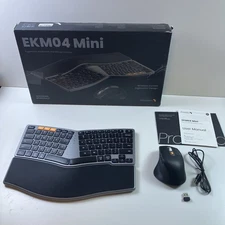 ProtoArc Bluetooth Ergonomic Keyboard Mouse Combo EKM04 Mini Compact Wireless
