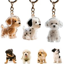3pcs Dog Fur Storage Bottle Hair Collector Keychain Charm Small, White