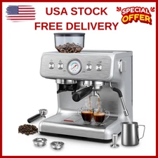 Espresso Machine with Built-in Grinder,Professional 15 Bar Espresso Maker wit...
