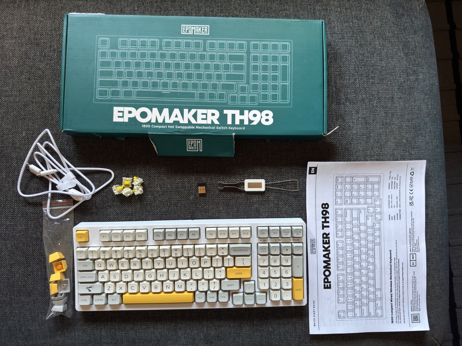 Epomaker TH98 Tastiera Meccanica Wireless — Gateron G Pro V3 Yellow — Layout ANS