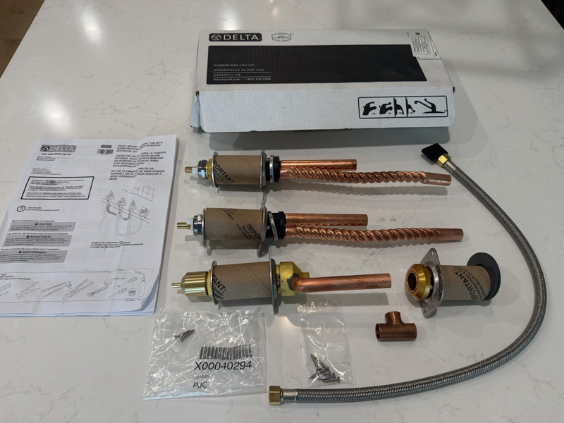 Delta R4707 Roman Tub & Hand Shower Rough-In Kit Deck Mount 8in 4-Hole