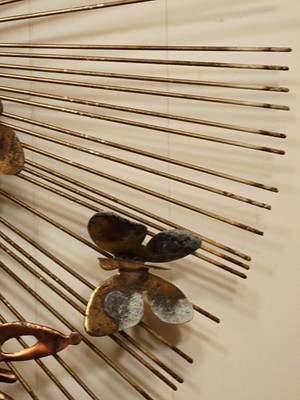 Vtg Curtis Jere Sunburst Butterfly Metal Wall Sculpture Brutalist