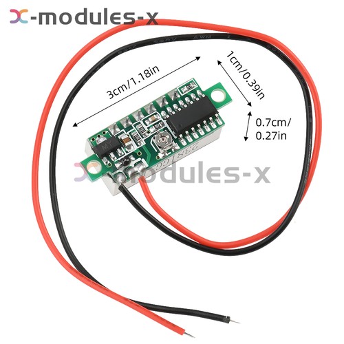 Red Mini DC 0.28" 3-Digital Voltmeter LED Voltage Panel Meter 2-Wires - Picture 10 of 10