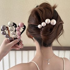 Vintage Pearl Hair Clips For Women Fashion Acrylic Hair Accessory Multipack