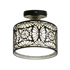 Facon 8-1/2'' LED RV Pendant Dining Table Light with Switch, Decorative Fabri...