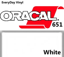 12"x5' - White - Oracal 651 - shiny Adhesive Vinyl  - Craft Hobby Sign Cutters