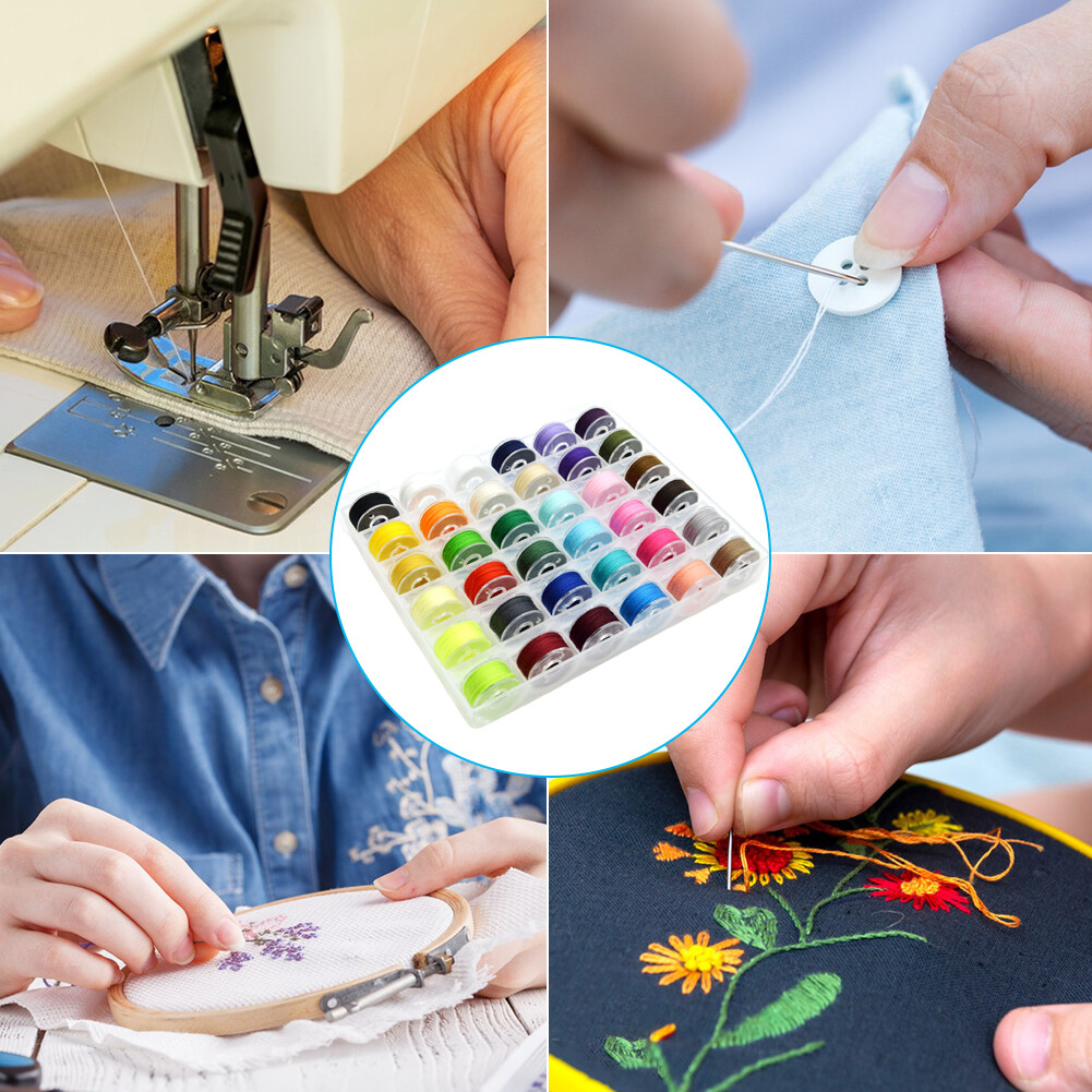 36pcs Daily With Sewing Machine Needle Storage Case Bobbin Thread