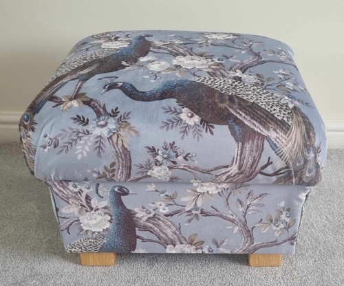 Storage Footstool Laura Ashley Footstall Belvedere Fabric Duck Egg Pouffe Blue - Picture 44 of 45